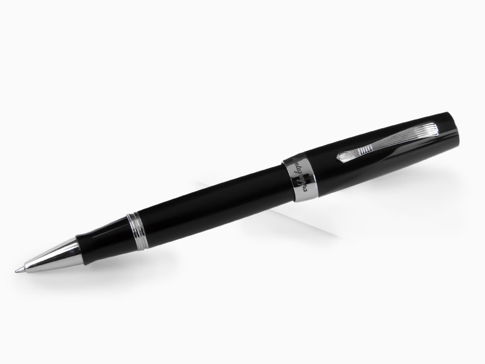 Montegrappa Elmo 02 Jet Black Rollerball pen, Resin, Stainless Steel, ISE2RRAC