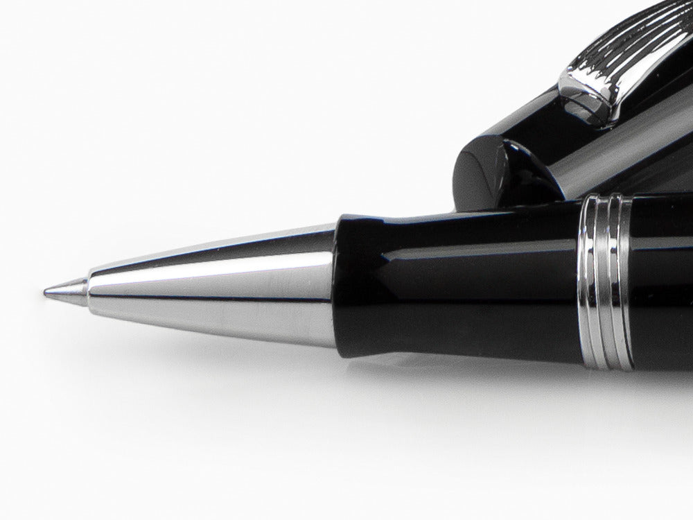 Montegrappa Elmo 02 Jet Black Rollerball pen, Resin, Stainless Steel, ISE2RRAC