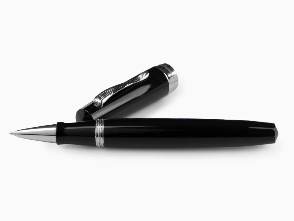 Montegrappa Elmo 02 Jet Black Rollerball pen, Resin, Stainless Steel, ISE2RRAC