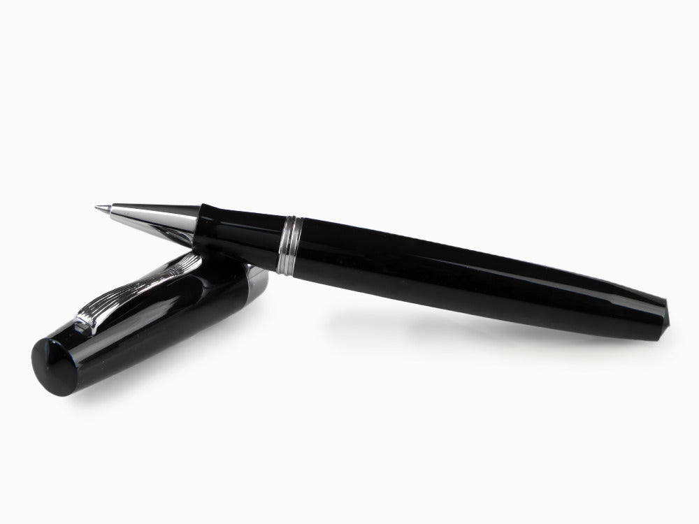 Montegrappa Elmo 02 Jet Black Rollerball pen, Resin, Stainless Steel, ISE2RRAC