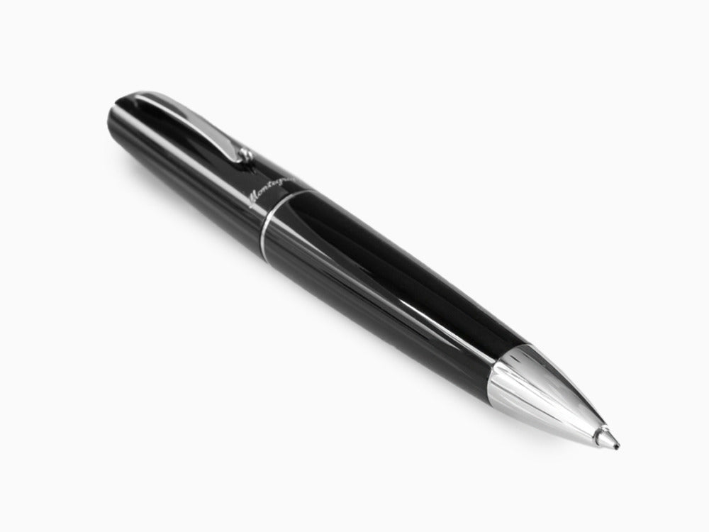 Montegrappa Elmo 01 Ballpoint pen, Black Resin, Stainless Steel, ISEORBAC