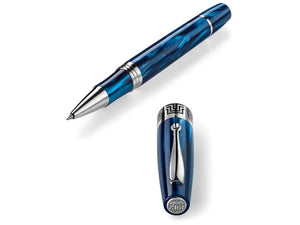 Montegrappa Extra 1930 Mediterranean Blue Rollerball pen, Silver trim, ISEXFR2B