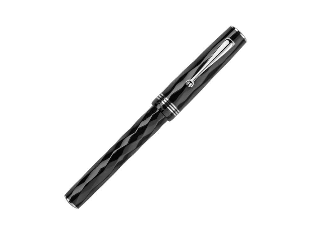 Montegrappa Brenta Rollerball pen, Resin, Stainless Steel, Black, ISRBTRIC