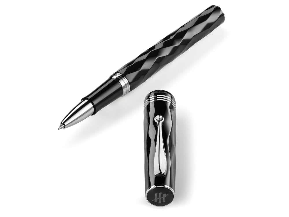 Montegrappa Brenta Rollerball pen, Resin, Stainless Steel, Black, ISRBTRIC