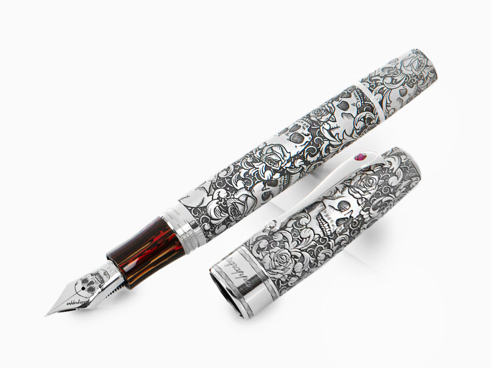 Montegrappa Skulls & Roses Fountain Pen, Limited Edition, ISSKN-SE