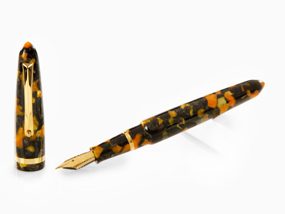 Montegrappa Venetia Havana Amber Fountain Pen, Amber, Steel, ISVEN_AO