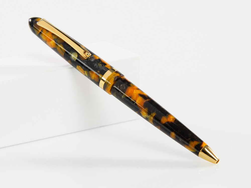 Montegrappa Venetia Havana Amber Ballpoint pen, Amber, Gold plated, ISVENBAO