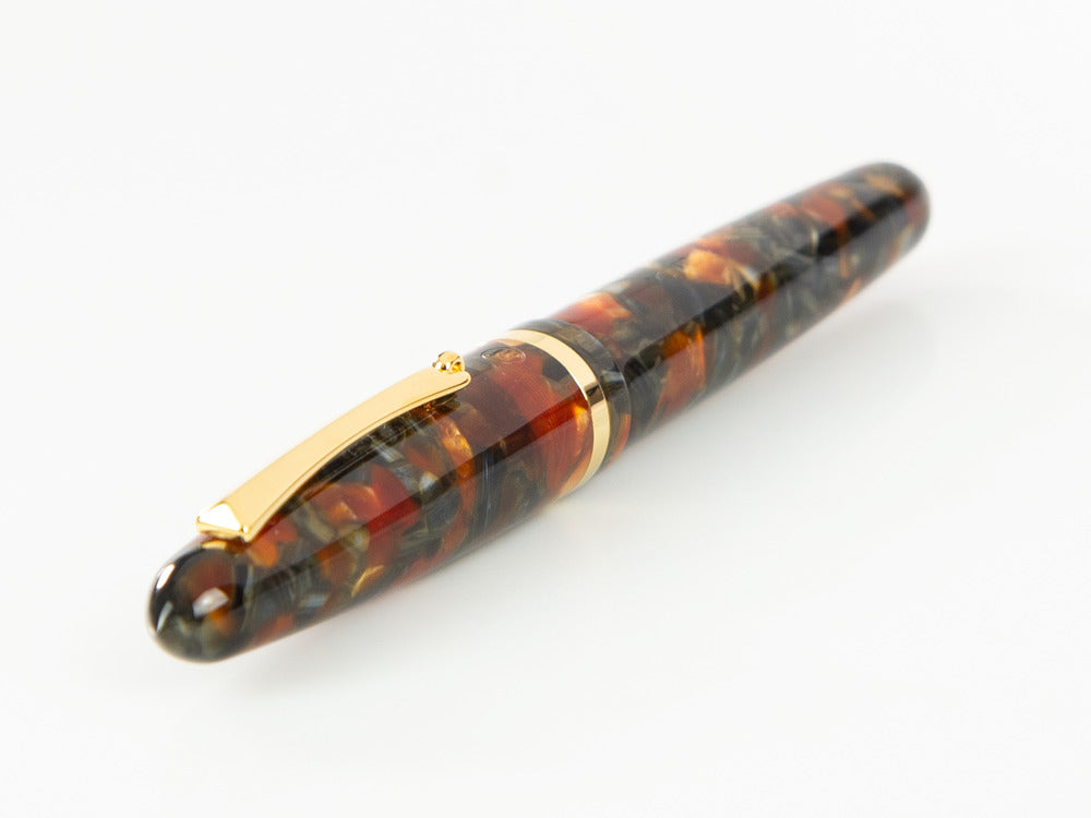 Montegrappa Venetia Plume Agate Rollerball pen, Orange, Gold plated, ISVENRAJ