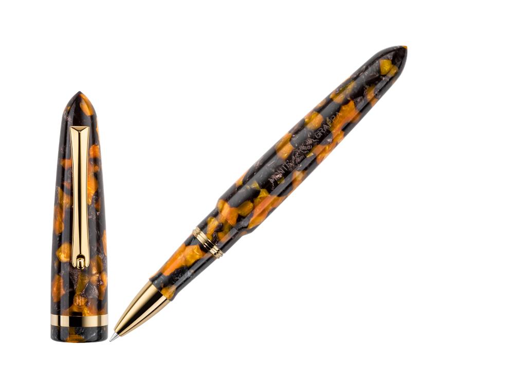 Montegrappa Venetia Havana Amber Rollerball pen, Gold plated, ISVENRAO