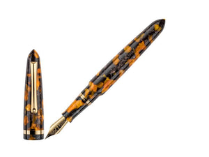 Montegrappa Venetia Havana Amber Fountain Pen, Amber, Steel, ISVEN_AO