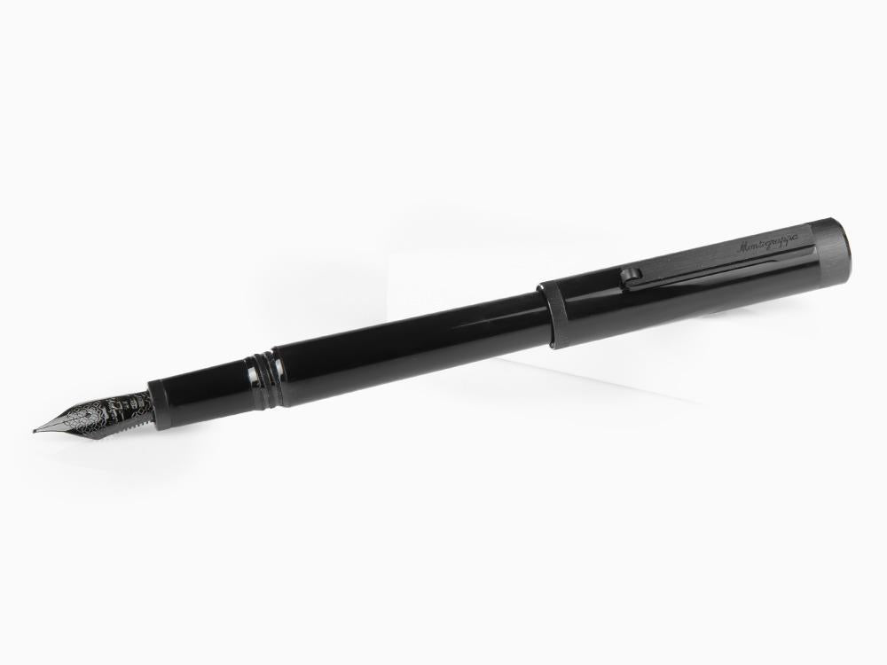 Montegrappa Zero Fountain Pen, Ultra Black Ruthenium, ISZEI-4C