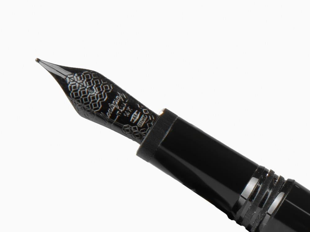 Montegrappa Zero Fountain Pen, Ultra Black Ruthenium, ISZEI-4C