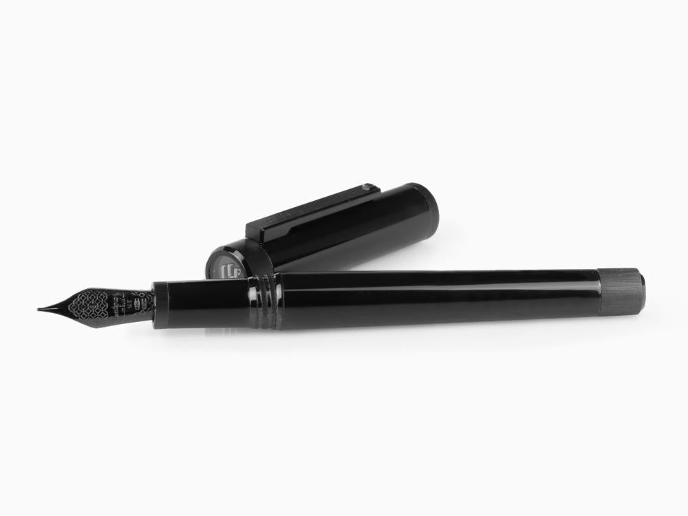 Montegrappa Zero Fountain Pen, Ultra Black Ruthenium, ISZEI-4C