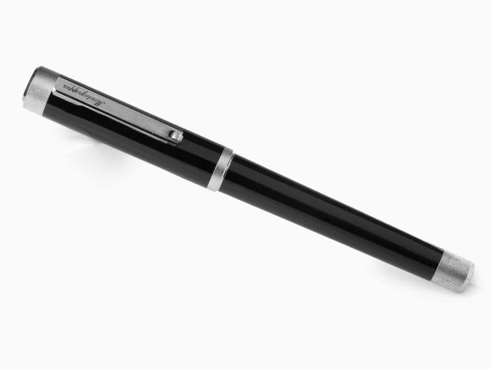 Montegrappa Zero Fountain Pen, Black, Palladium IP, 14K Gold, ISZEI-4P