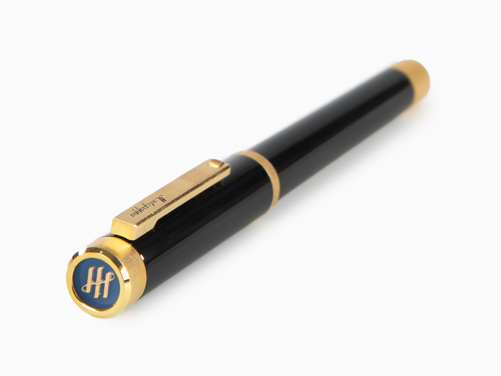 Montegrappa Zero Fountain Pen, Black Resin, Yellow gold trims, ISZEI-4Y