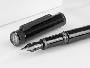 Montegrappa Zero Fountain Pen, Black Resin, Flex, ISZEI-XC