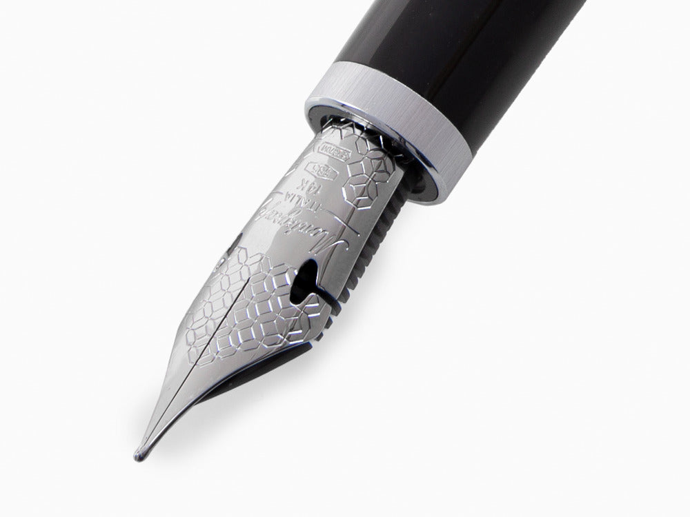 Montegrappa Zero Fountain Pen, Black Resin, 14k Gold Flex, ISZEI-XP