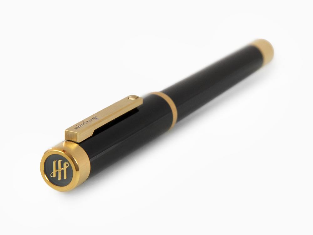 Montegrappa Zero Fountain Pen, Black Resin, Gold, Flex,  ISZEI-XY