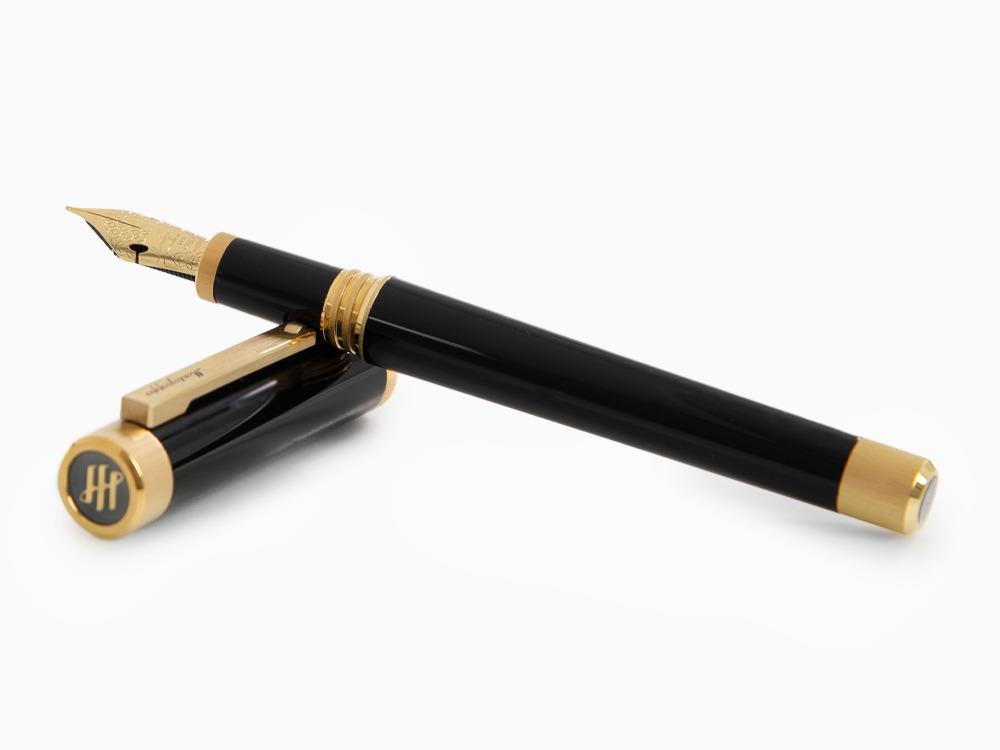 Montegrappa Zero Fountain Pen, Black Resin, Gold, Flex,  ISZEI-XY