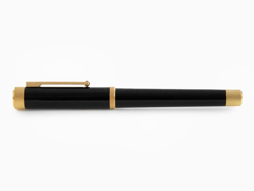 Montegrappa Zero Fountain Pen, Black Resin, Gold, Flex,  ISZEI-XY