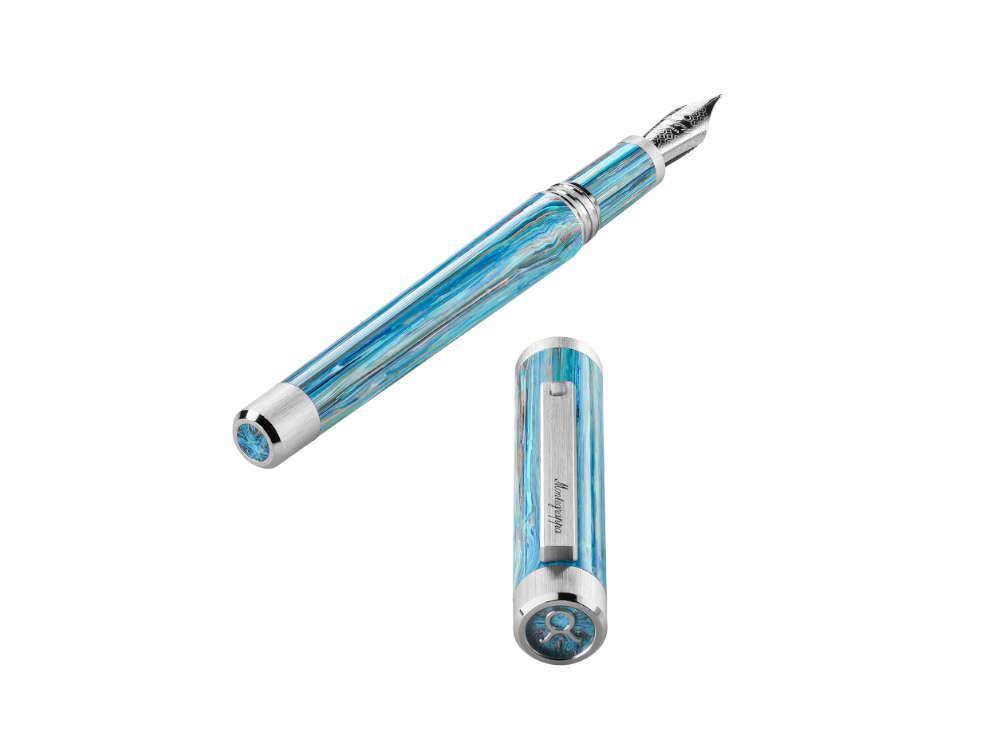 Montegrappa Zero Zodiac Taurus Fountain Pen, Blue, ISZEZ-IP-A1