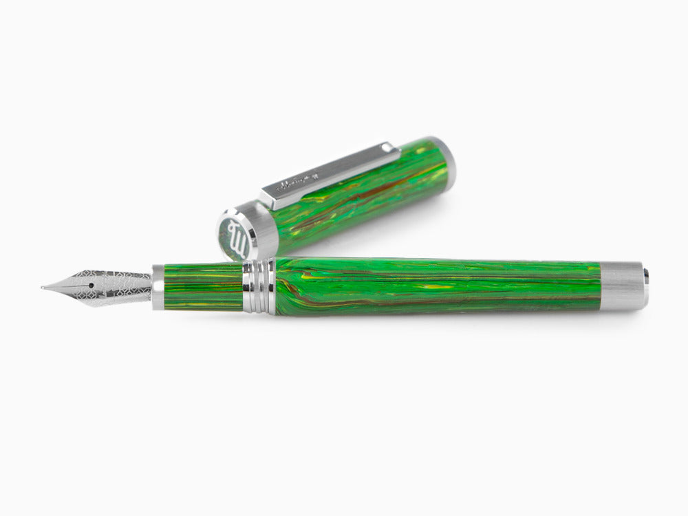 Montegrappa Zero Zodiac Virgo Fountain Pen, Stainless Steel, ISZEZ-IP-G8