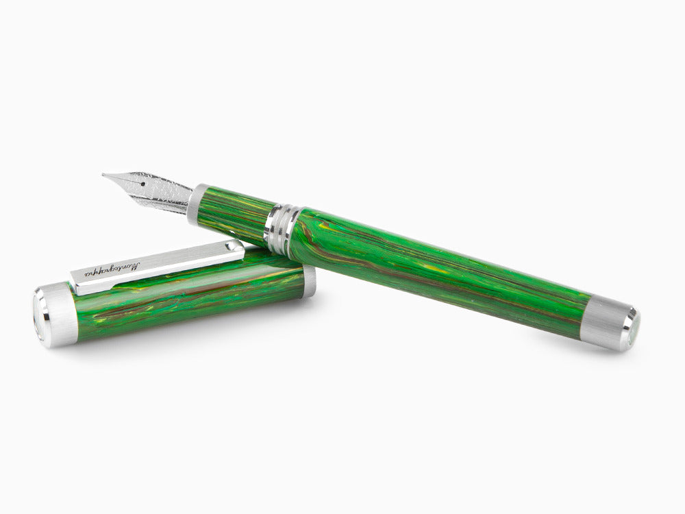 Montegrappa Zero Zodiac Virgo Fountain Pen, Stainless Steel, ISZEZ-IP-G8