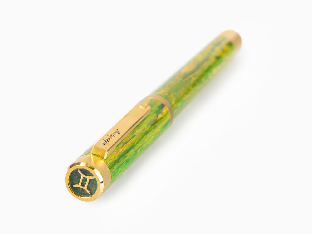 Montegrappa Zero Zodiac Gemini Rollerball pen, Green, Gold plated, ISZEZRIY-G7