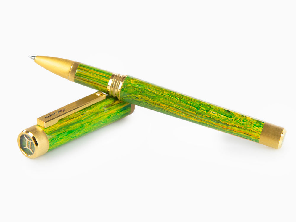 Montegrappa Zero Zodiac Gemini Rollerball pen, Green, Gold plated, ISZEZRIY-G7