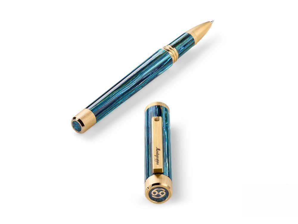 Montegrappa Zero Zodiac Cancer Rollerball pen, Blue, Gold plated, ISZEZRIY-G9