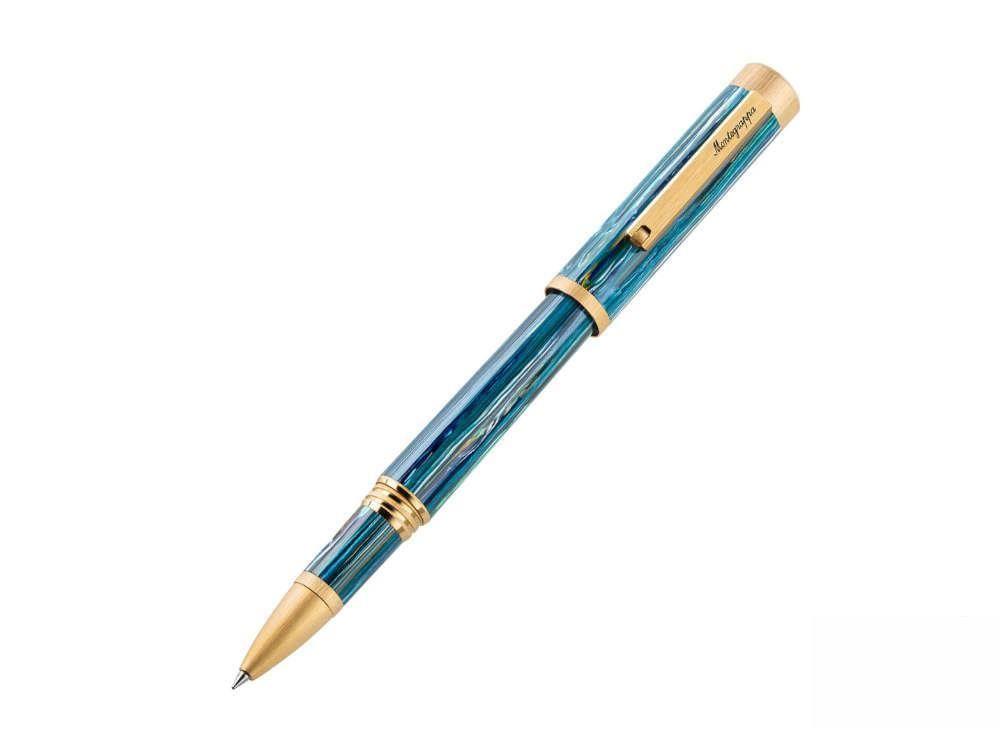 Montegrappa Zero Zodiac Cancer Rollerball pen, Blue, Gold plated, ISZEZRIY-G9