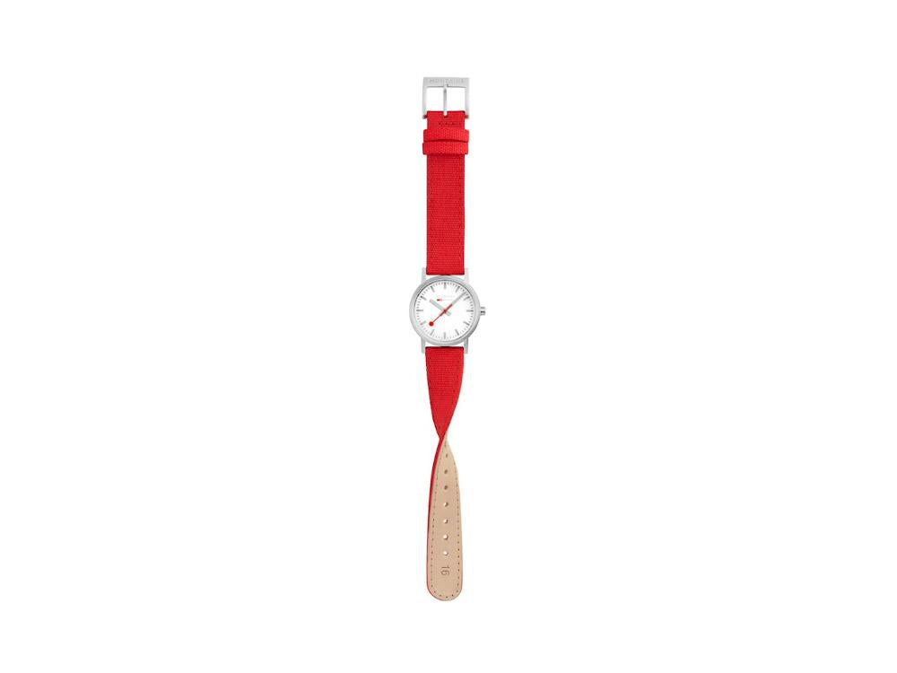 Mondaine Classic Quartz Watch, White, 30 mm, Fabric strap, A658.30323.17SBC