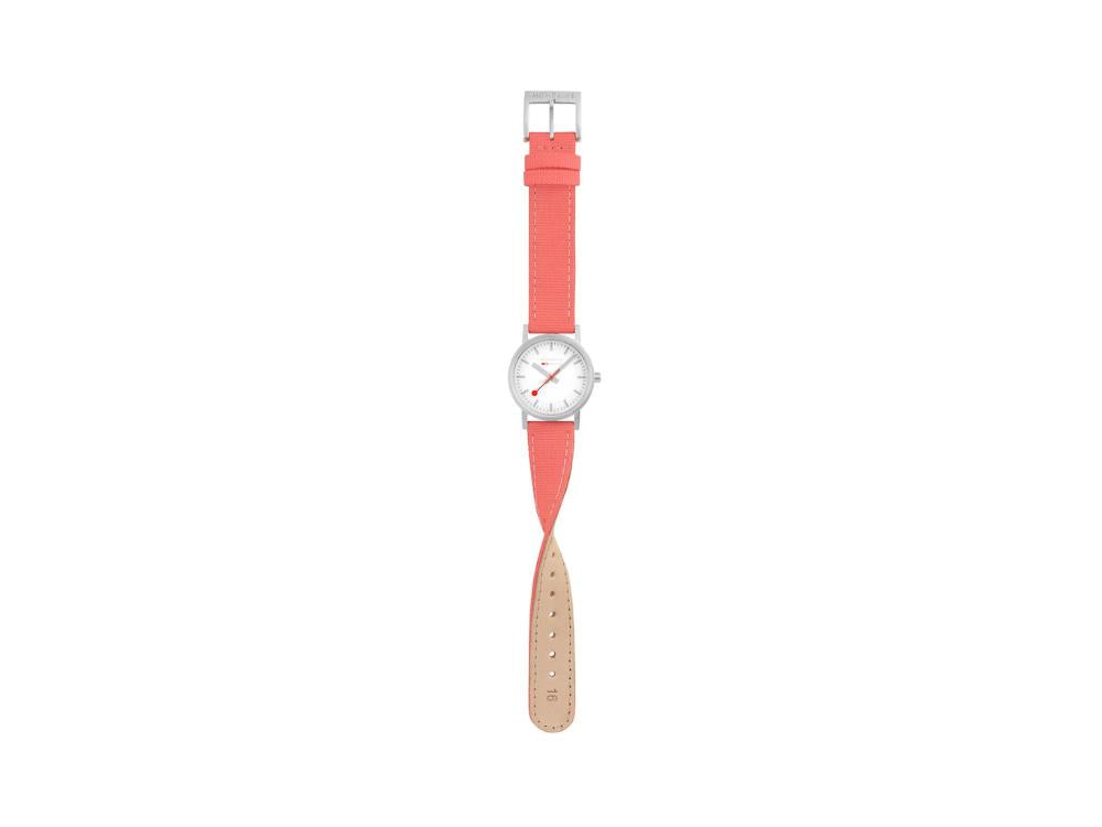 Mondaine Classic Quartz Watch, White, 30 mm, Fabric strap, A658.30323.17SBP