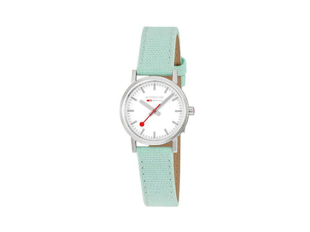 Mondaine Classic Quartz Watch, White, 30 mm, Fabric strap, A658.30323.17SBQ