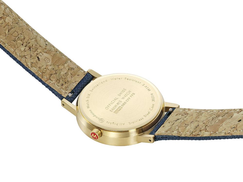 Mondaine Classic Quartz Watch, Blue, 36 mm, Fabric strap, A660.30314.40SBQ