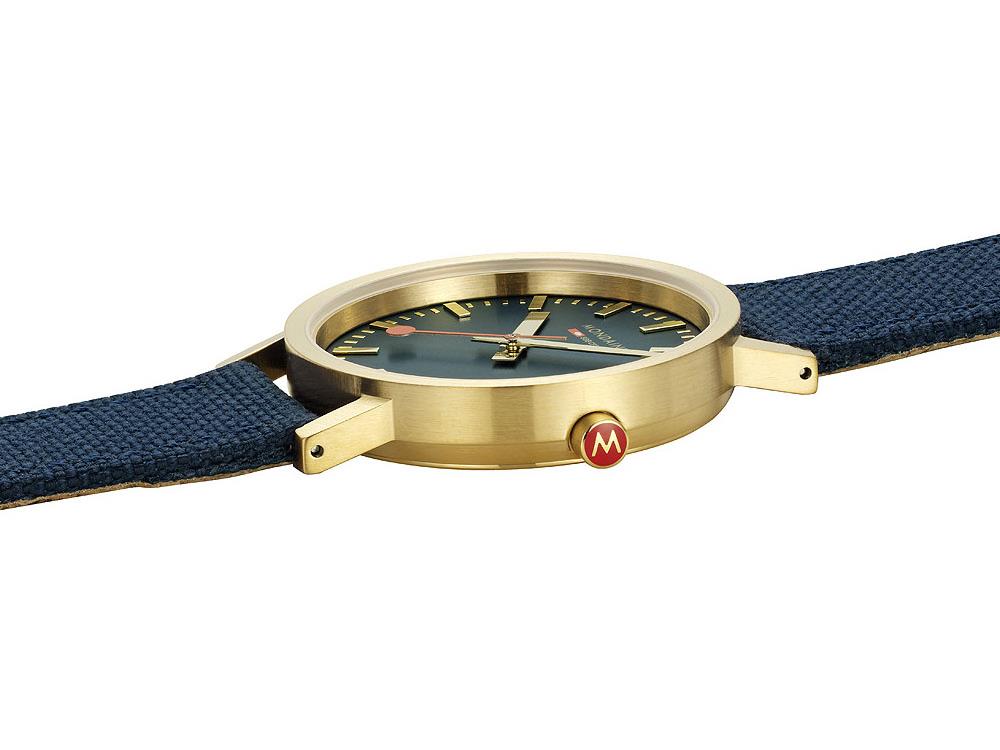 Mondaine Classic Quartz Watch, Blue, 36 mm, Fabric strap, A660.30314.40SBQ