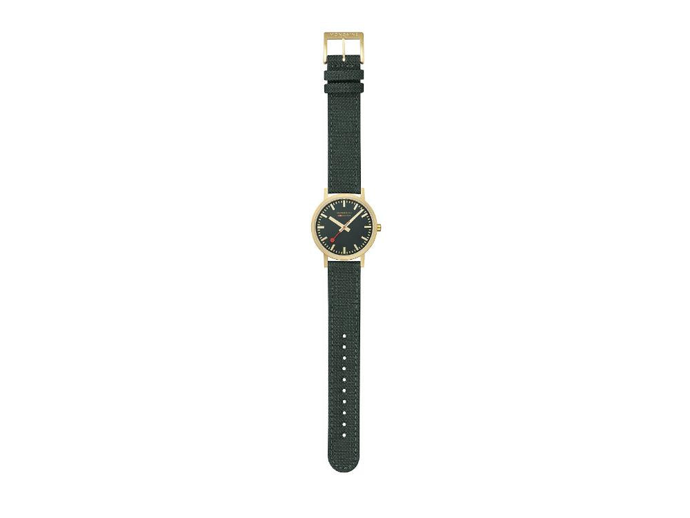 Mondaine Classic Quartz Watch, Green, 36 mm, Fabric strap, A660.30314.60SBS