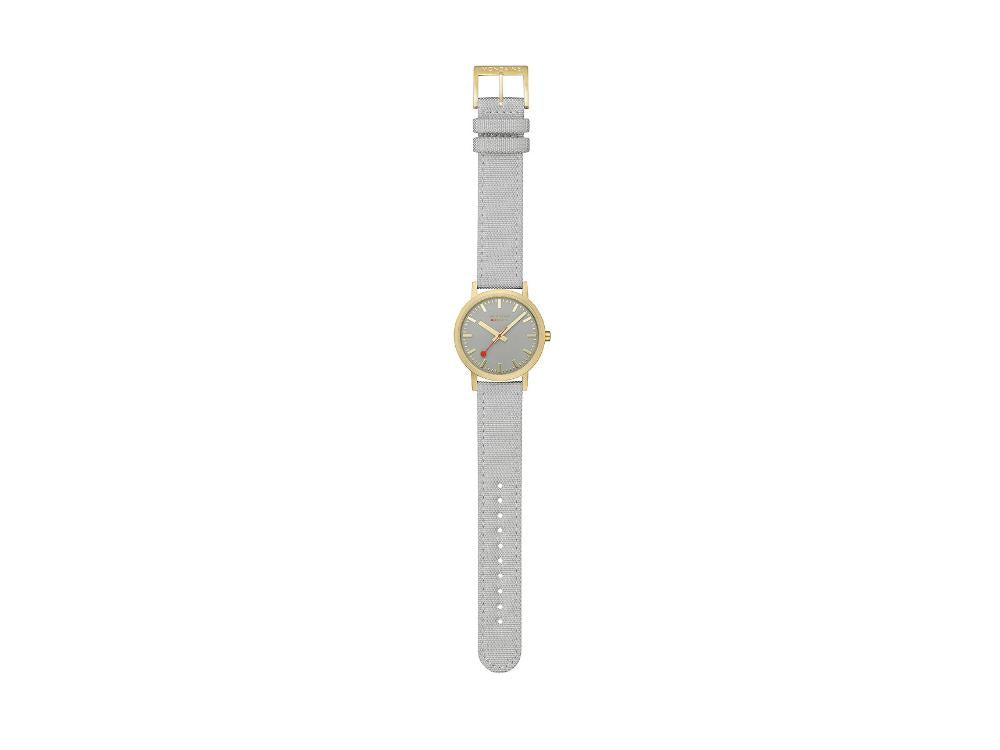 Mondaine Classic Quartz Watch, Grey, 36 mm, Fabric strap, A660.30314.80SBU