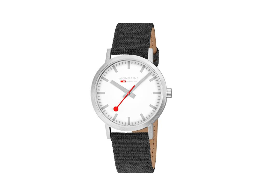 Mondaine Classic Quartz Watch, White, 40 mm, Fabric strap, A660.30360.17SBB