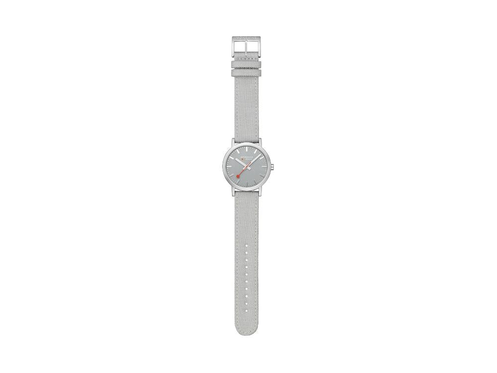 Mondaine SBB Classic Quartz Watch, Grey, 40 mm, Fabric strap, A660.30360.80SBH