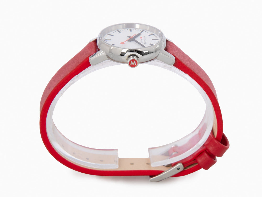 Mondaine SBB Evo2 Petite Quartz Watch, White, 26mm, Leather strap, MSE.26110.LC