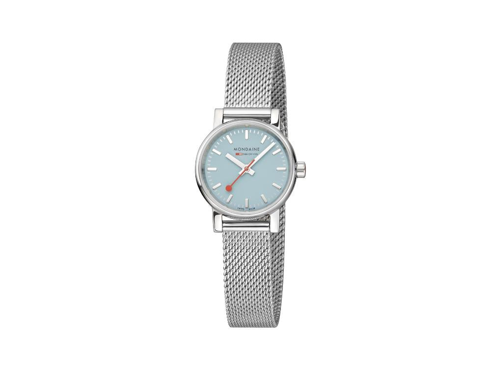 Mondaine SBB Evo2 Turquoise Lake Quartz Watch, Blue, 26 mm, MSE.26140.SM