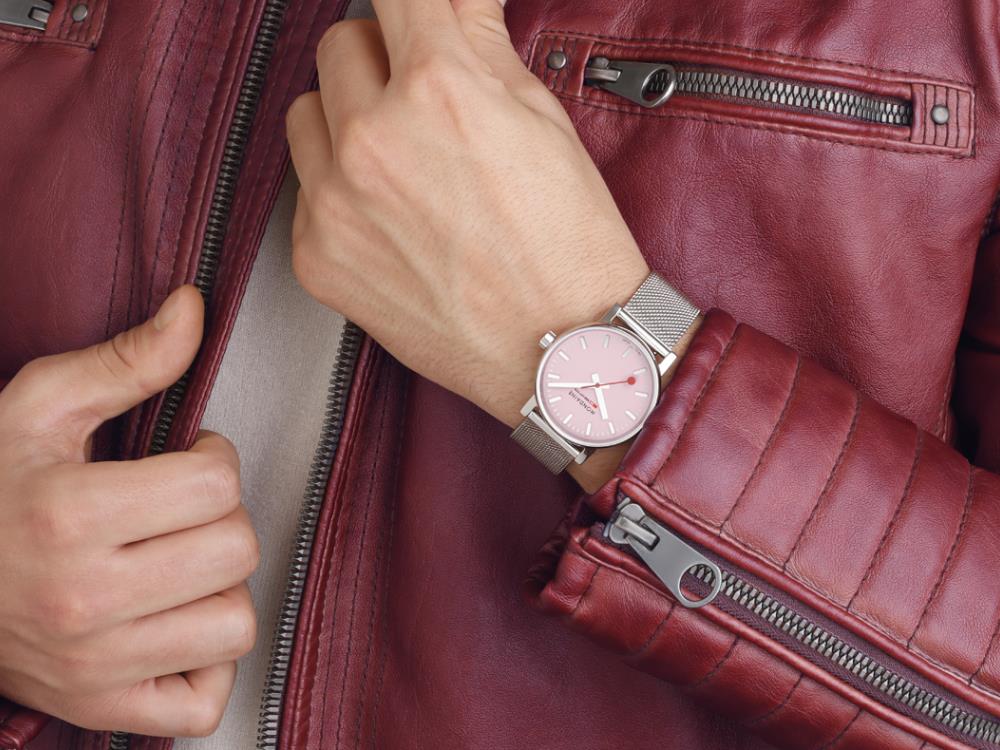 Mondaine SBB Evo2 Wild Rose Quartz Watch, Pink, 35 mm, MSE.35130.SM