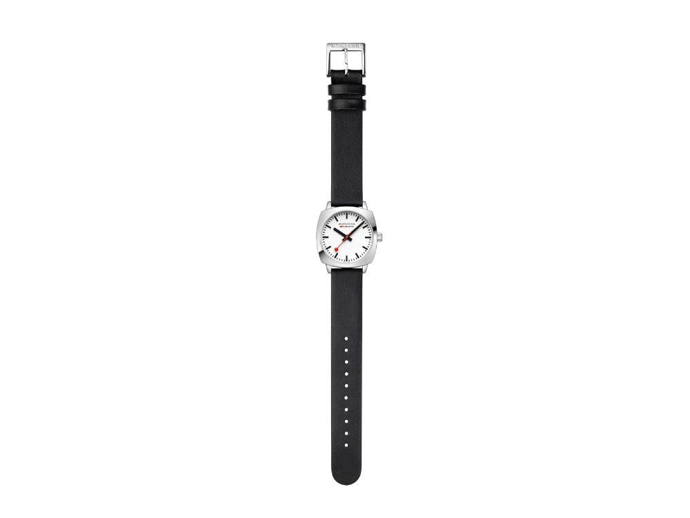 Mondaine Cushion Quartz Watch, White, 31 mm, Leather strap, MSL.31110.LBV