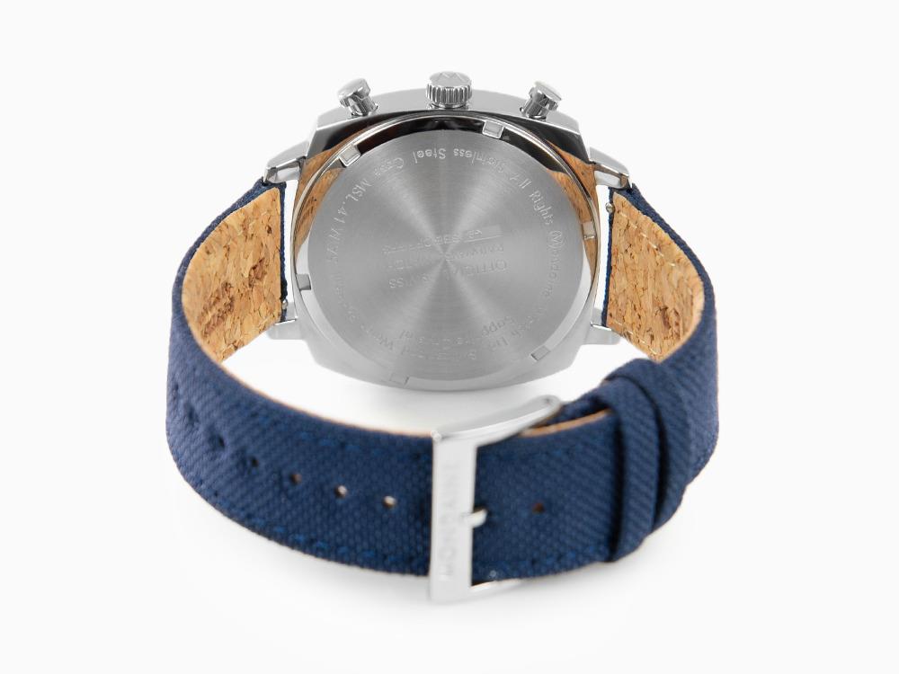 Mondaine Cushion Quartz Watch, Blue, 41 mm, Fabric strap, MSL.41440.LD.SET