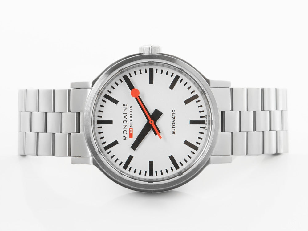 Mondaine Classic Original Automatic Watch, White, 41 mm, MST.4161B.SJ