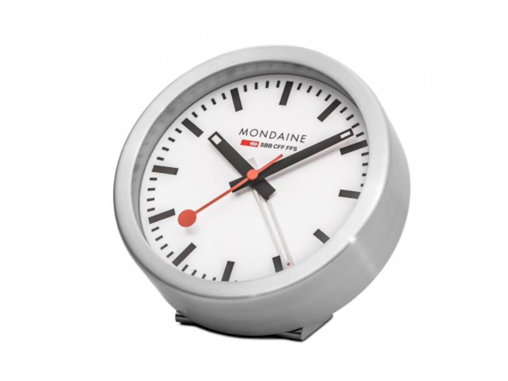 Mondaine Table Clocks Quartz Watch, Steel, White, 12,5cm, A997.MCAL.16SBB