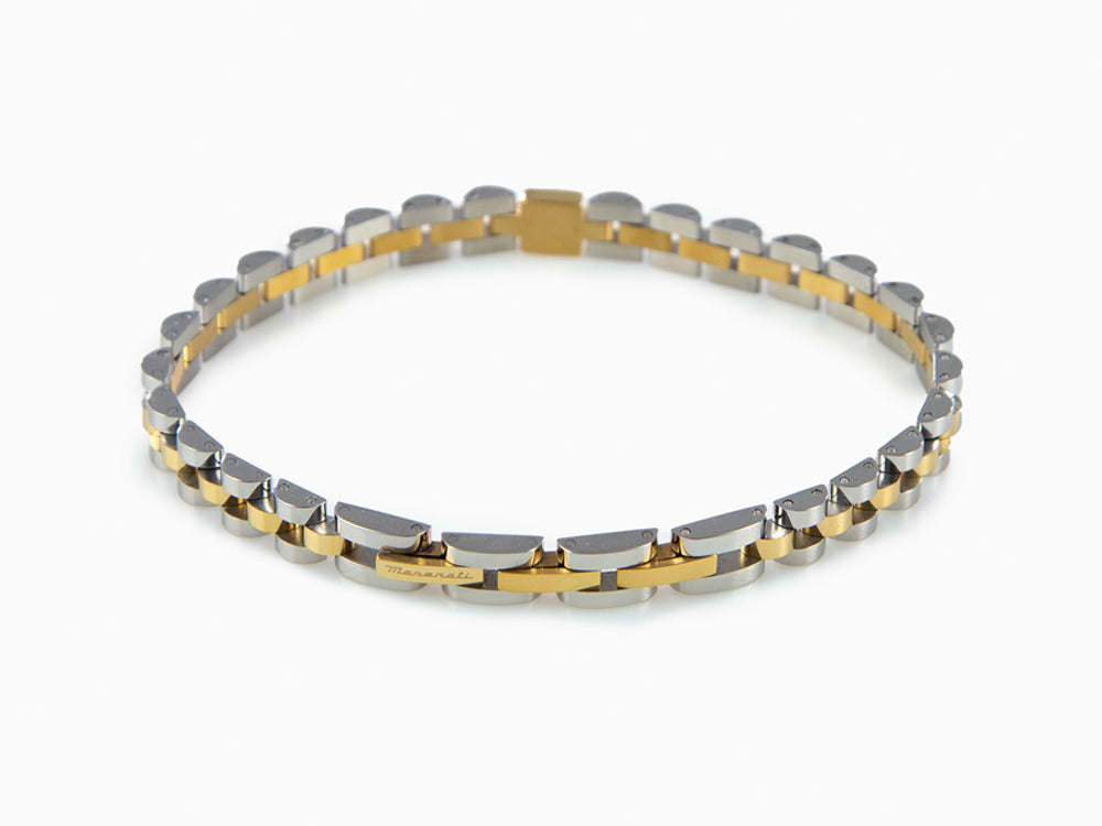 Maserati Gioielli Bracelet, Steel, Silver and Gold, Gold plated, JM320AST09