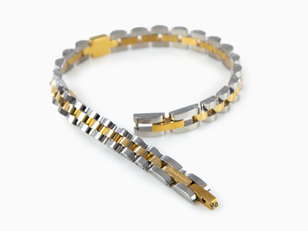 Maserati Gioielli Bracelet, Steel, Silver and Gold, Gold plated, JM320AST09