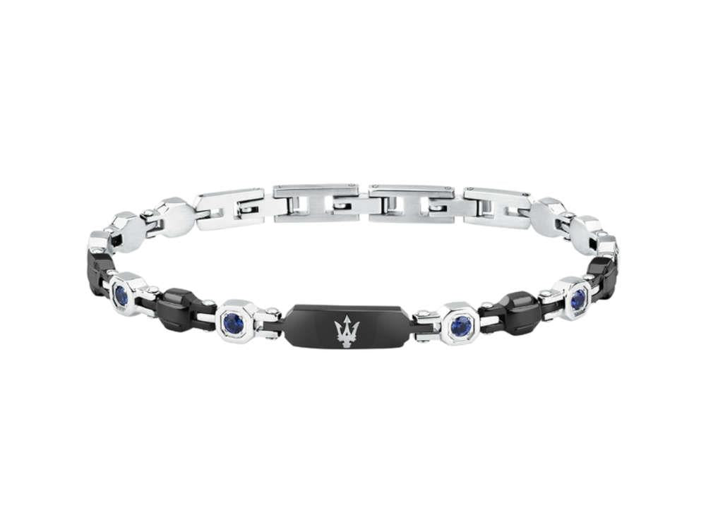 Maserati Gioielli Bracelet, Steel, Black, Sappire, JM335AXO09